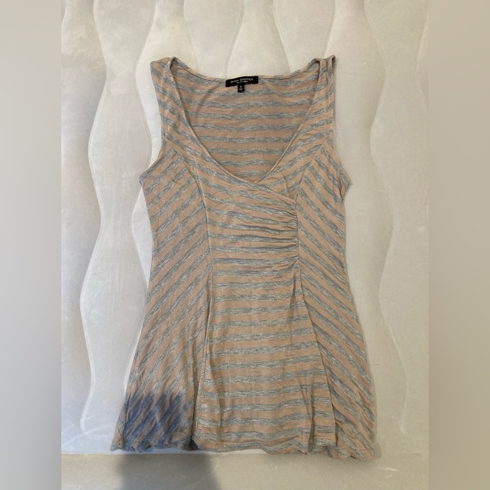 Green Envelope Made In USA Striped Tank Top M